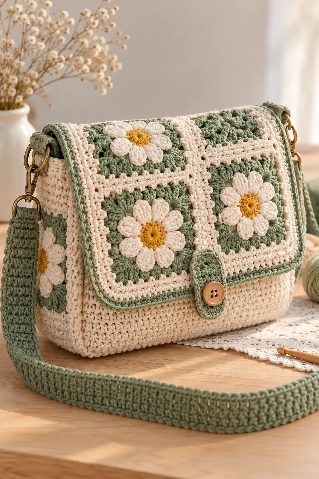 crochet messenger bag tutorial — Outfit 11 — crochet messenger bag tutorial style outfit
