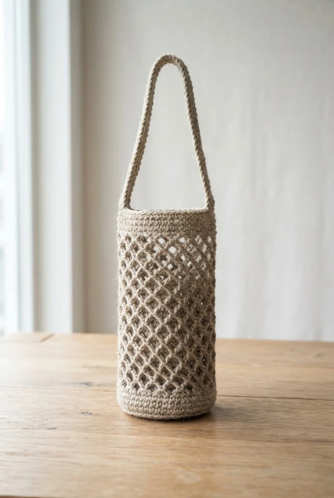 Diamond Mesh Festival Jute Carrier — crochet pattern bag style outfit