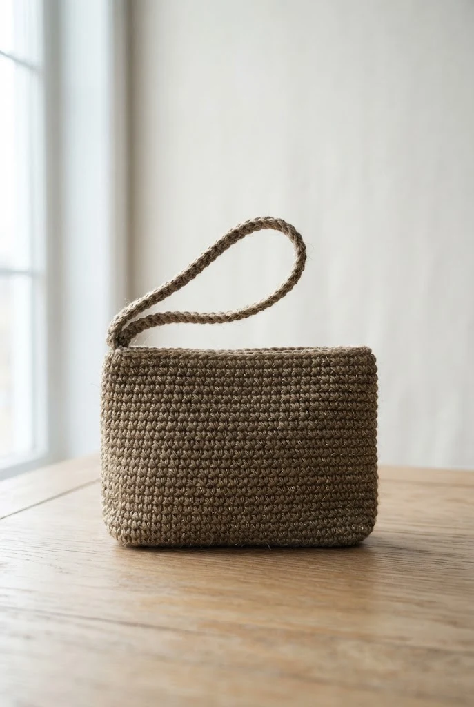Metallic Thread Accent Jute Evening Purse — crochet pattern bag style outfit