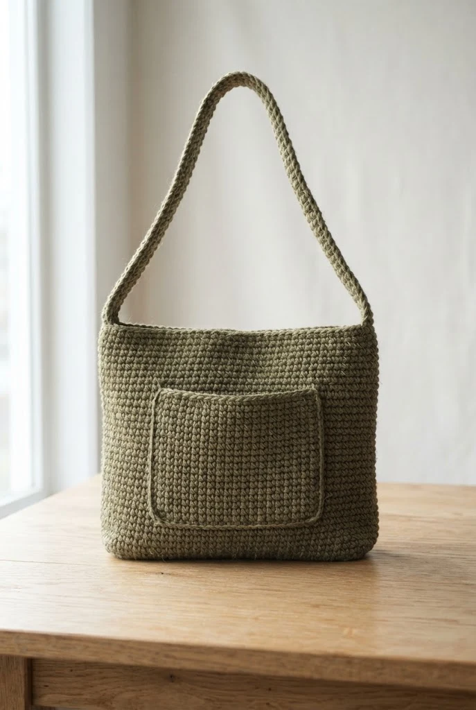 Chunky Jute and Cotton Everyday Purse — crochet pattern bag style outfit