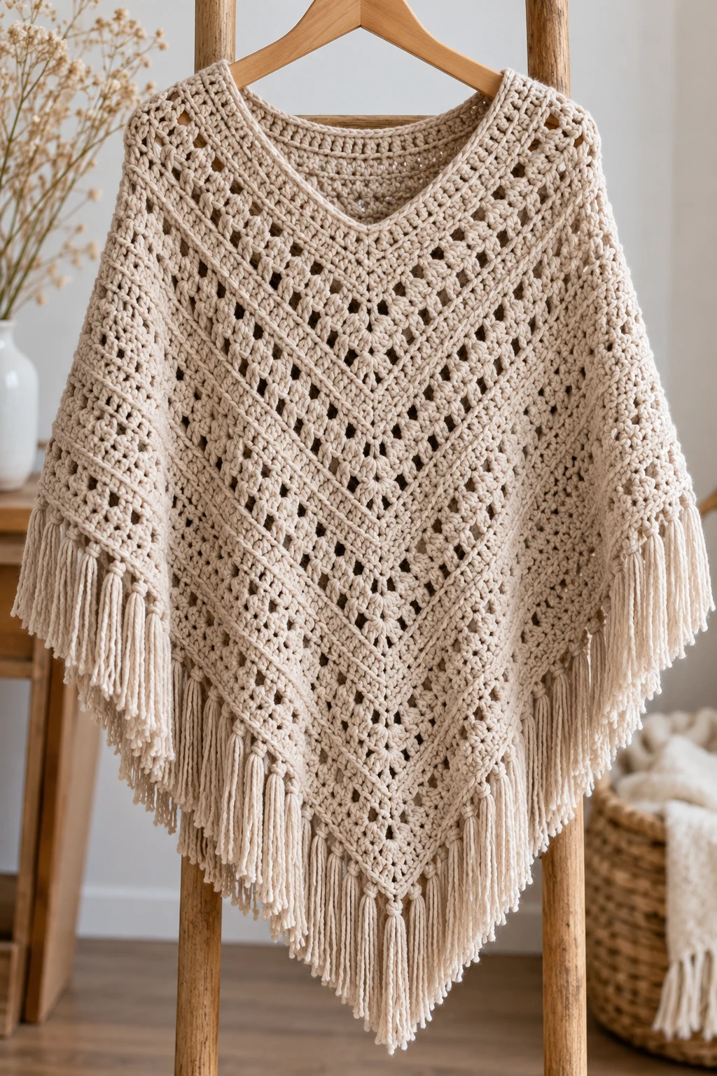 The Classic Neutral Crochet Poncho — crochet poncho