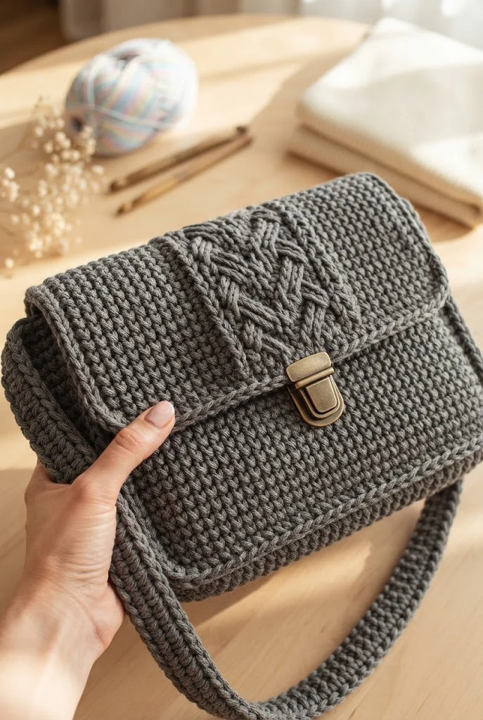 The Urban Monochrome Laptop Satchel — crochet projects bag