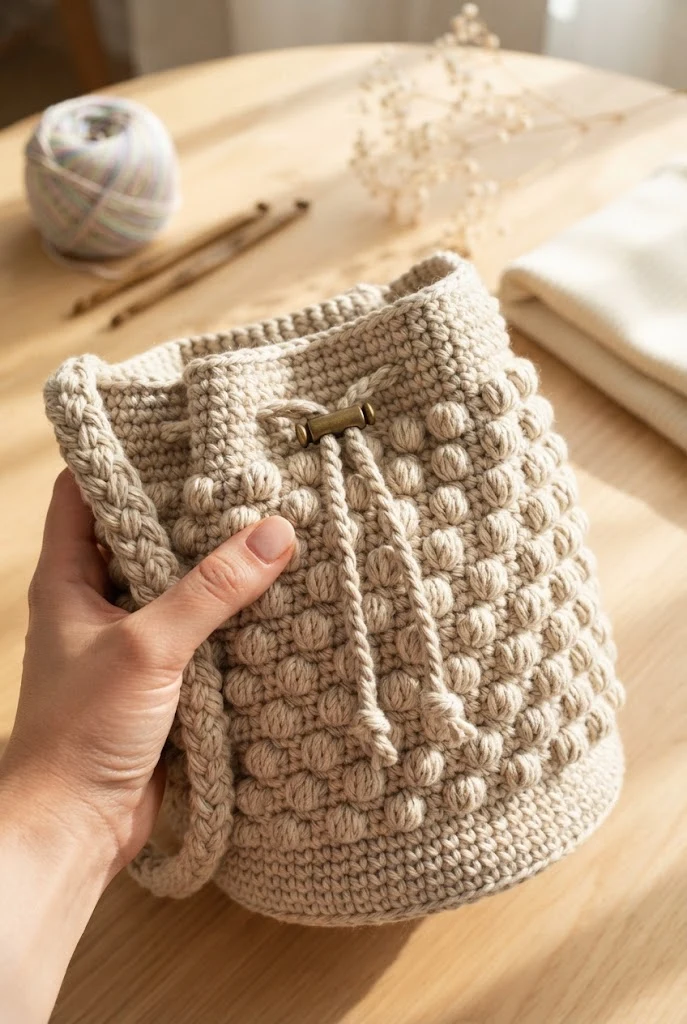 The Textured Bobble Stitch Beach Bag — crochet projects bag