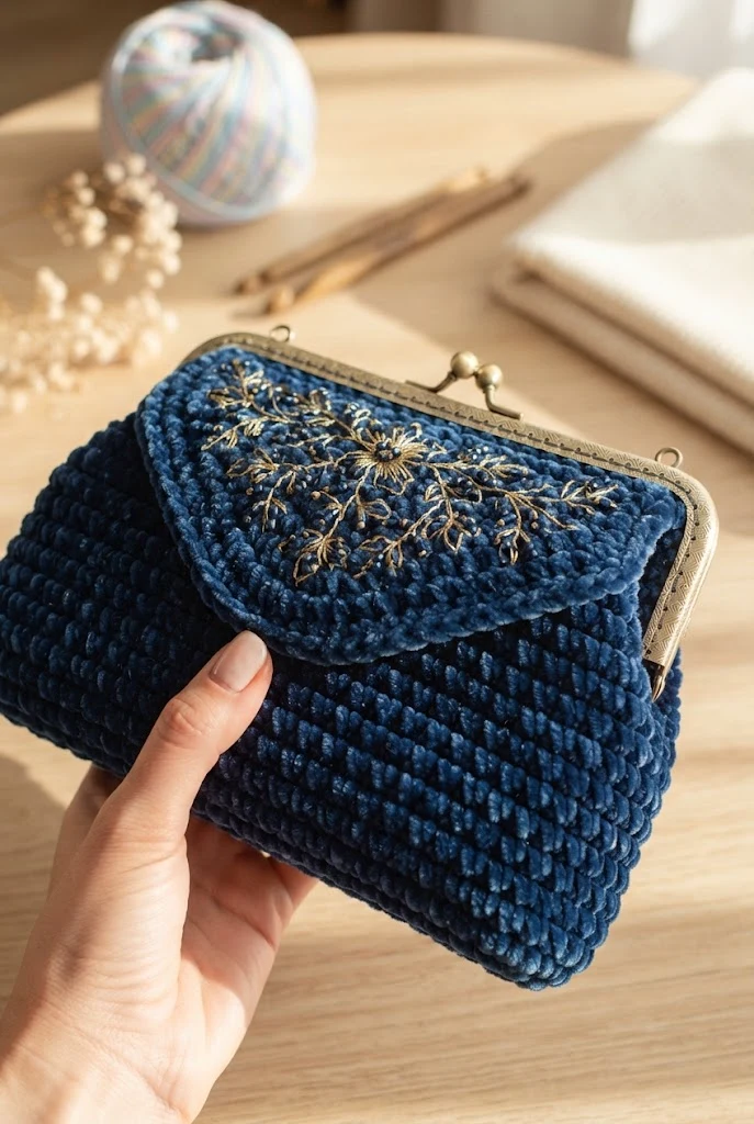 The Velvet Evening Clutch Bag — crochet projects bag