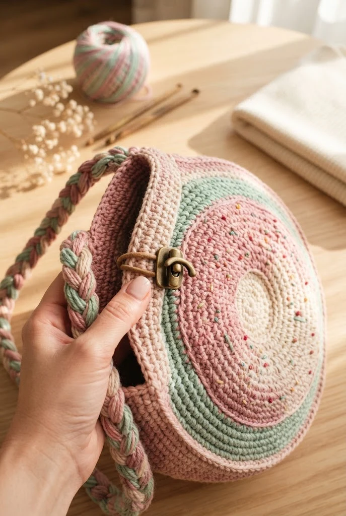 The Sweet Pastels Donut Circle Bag — crochet projects bag