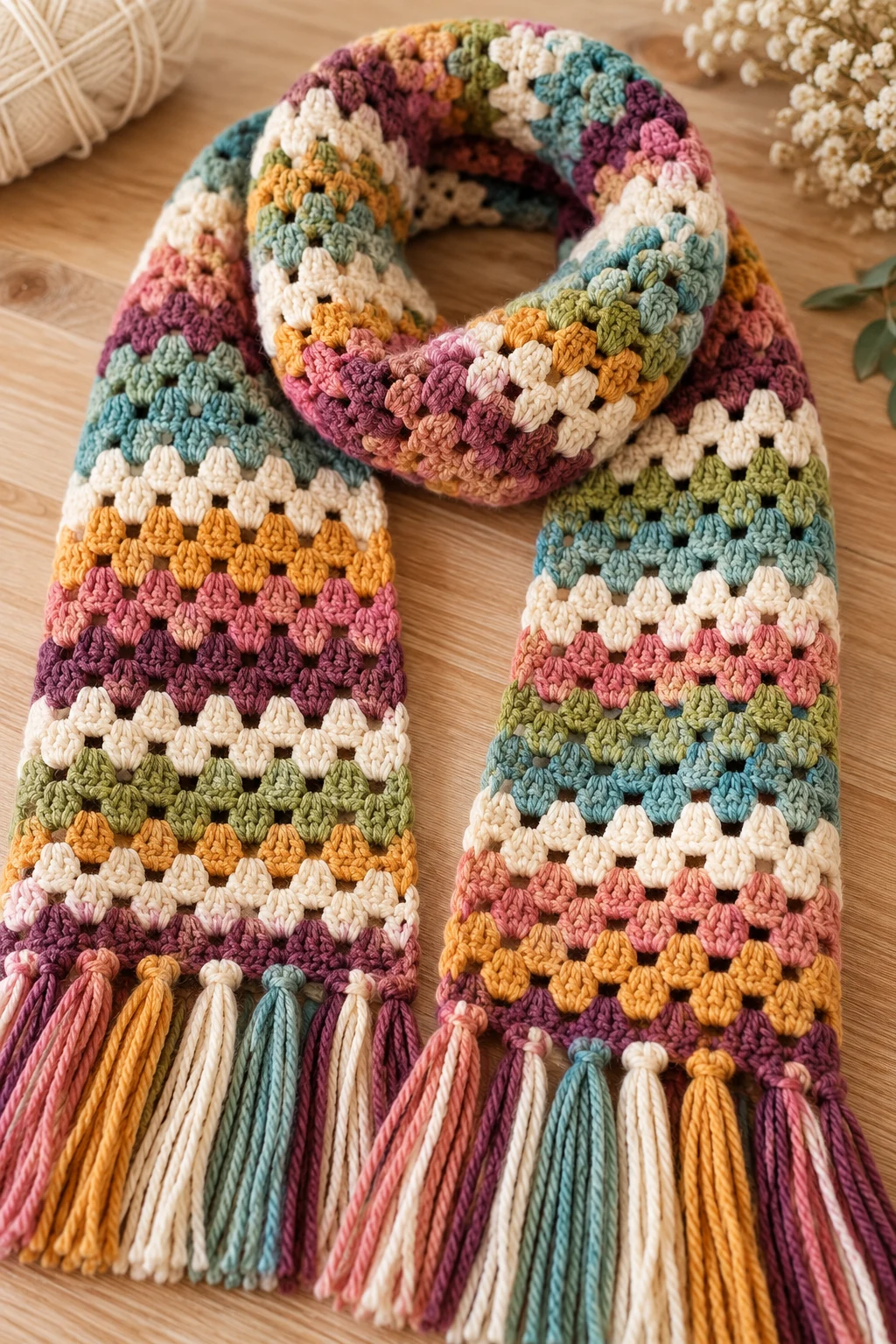 The Granny Stripe Scarf — crochet scarf pattern free