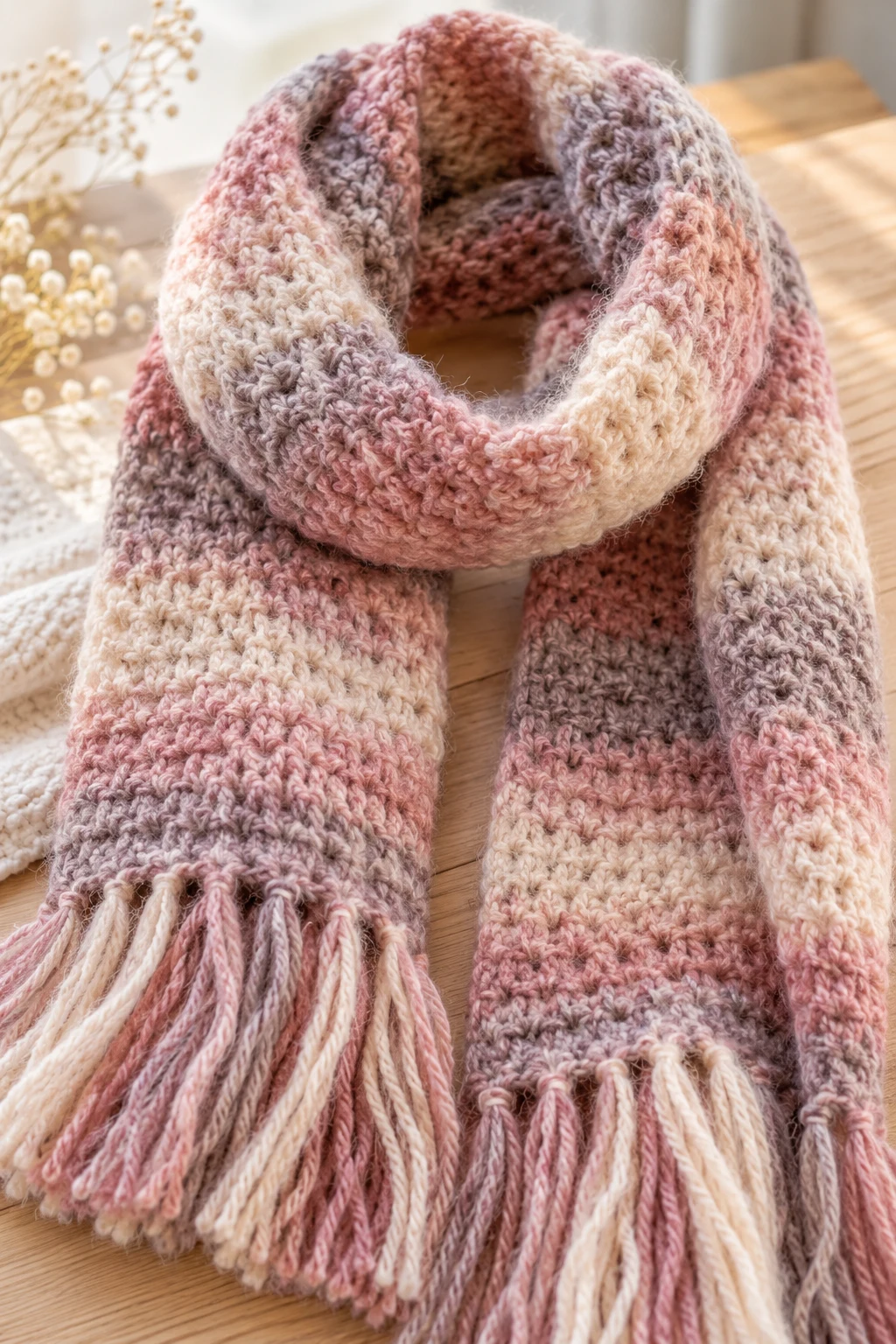 The Soft Brushed-Yarn Scarf — crochet scarf pattern free