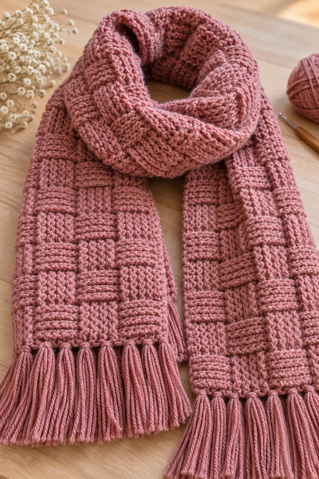 The Textured Basketweave Scarf — crochet scarf pattern free