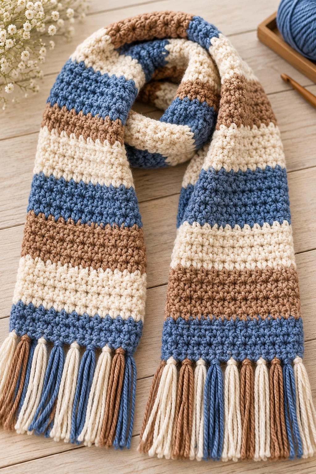 The Beginner-Friendly Striped Scarf — crochet scarf pattern free