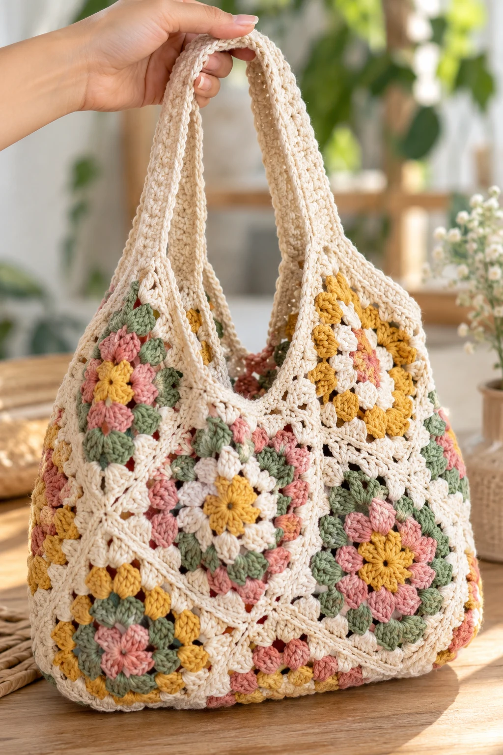 Granny Stitch Crochet String Bag — crochet string bag
