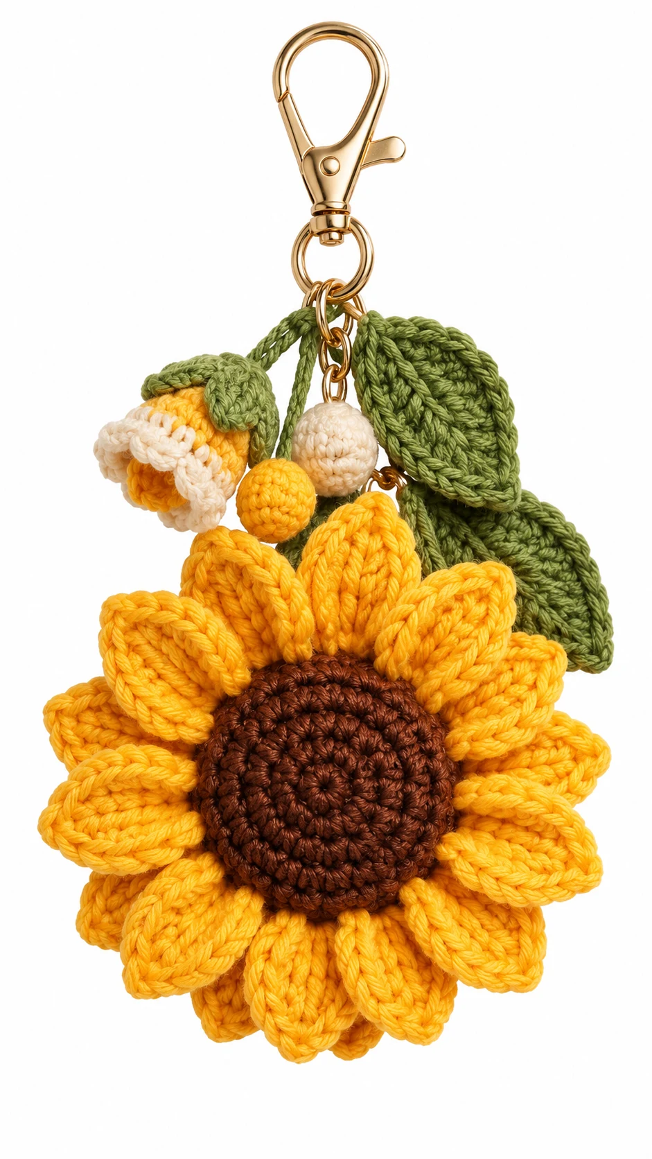 Shop: crochet sunflower bag charm