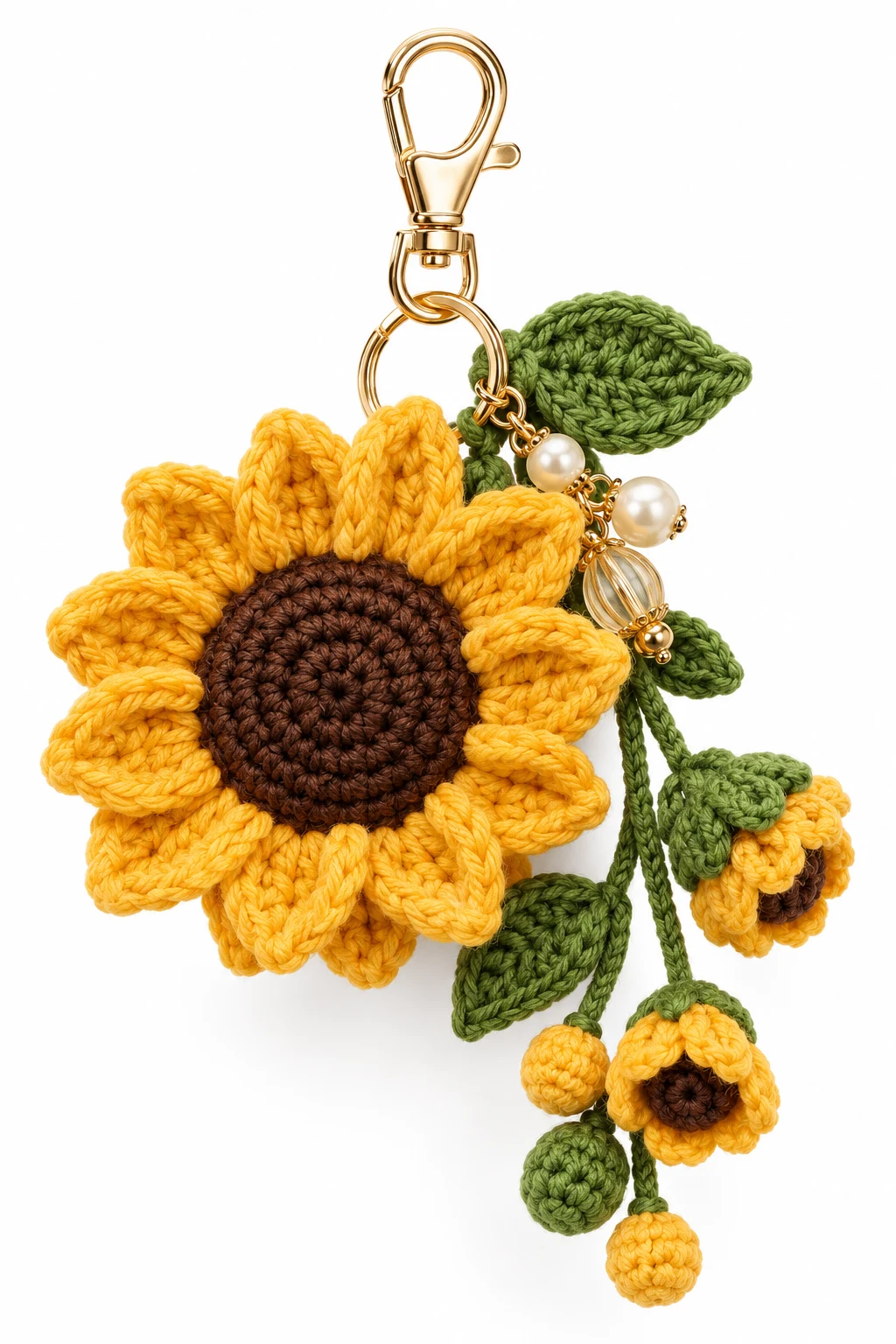 Shop: crochet sunflower bag charm accessories