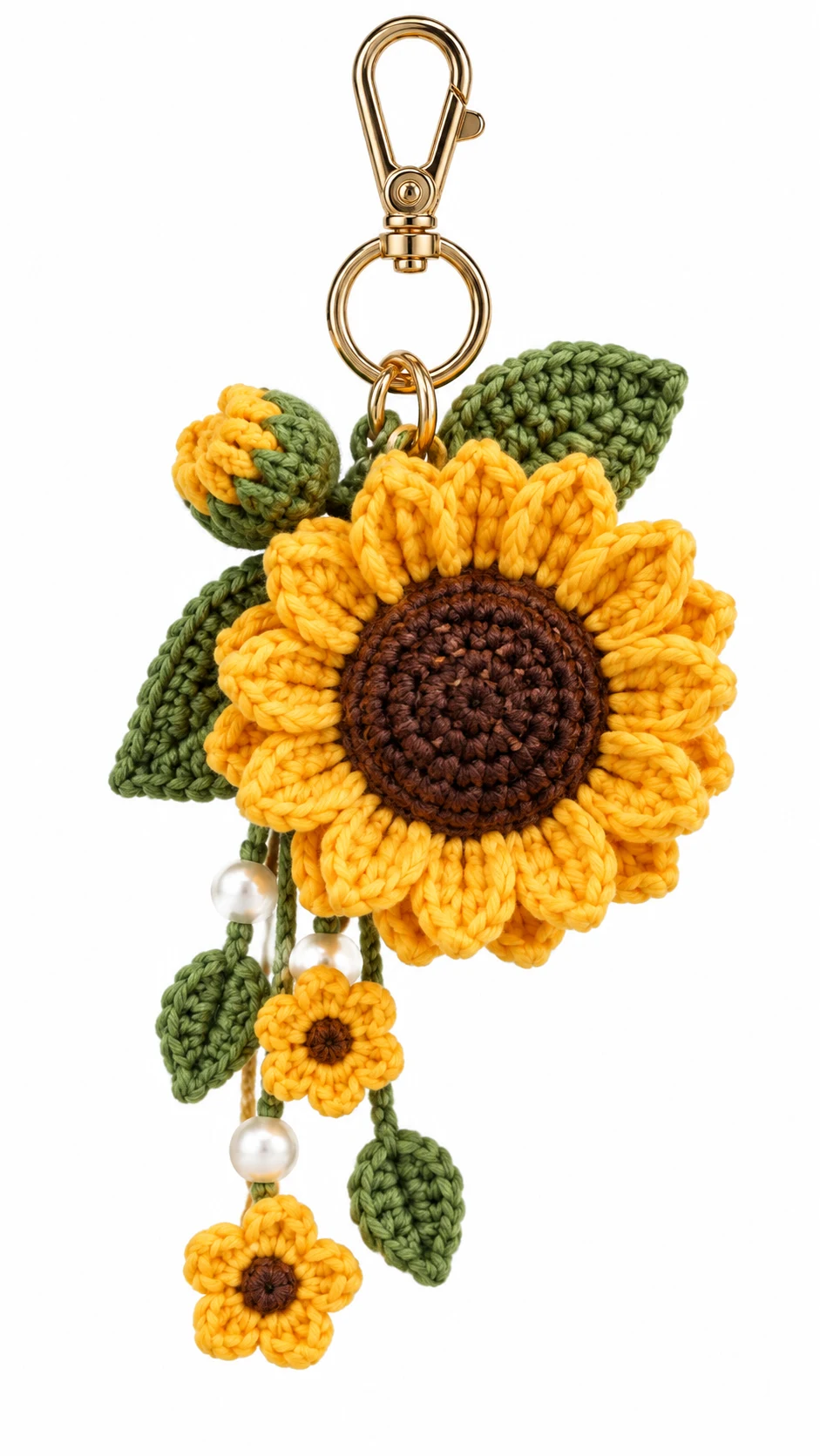 Shop: crochet sunflower bag charm gift ideas