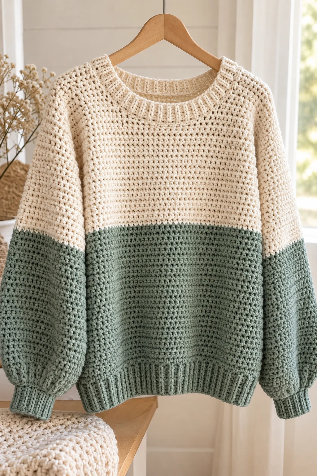 The Two-Tone Minimalist Sweater — crochet sweater design ideas style outfit