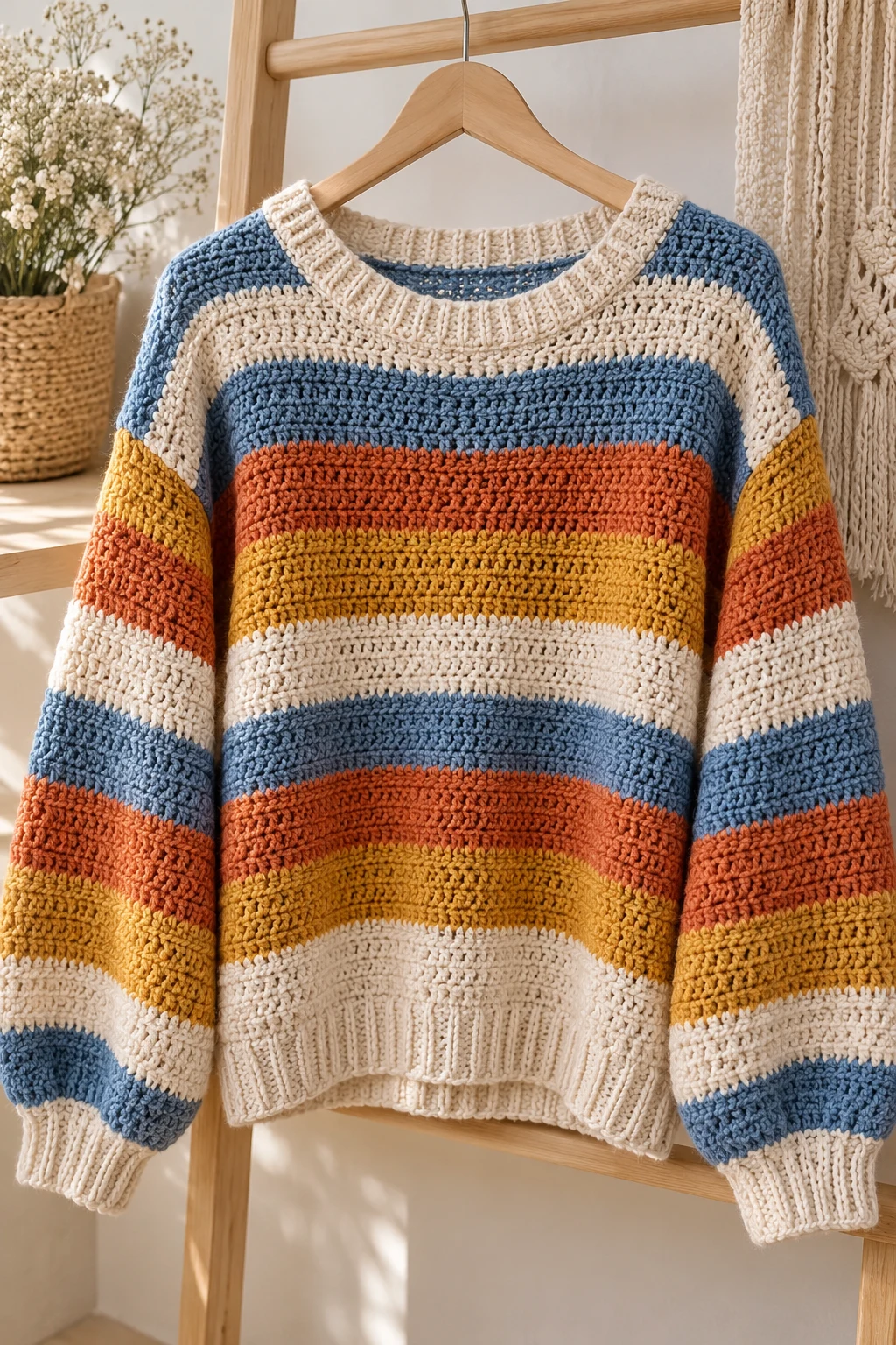 The Striped Retro Sweater — crochet sweater design ideas style outfit
