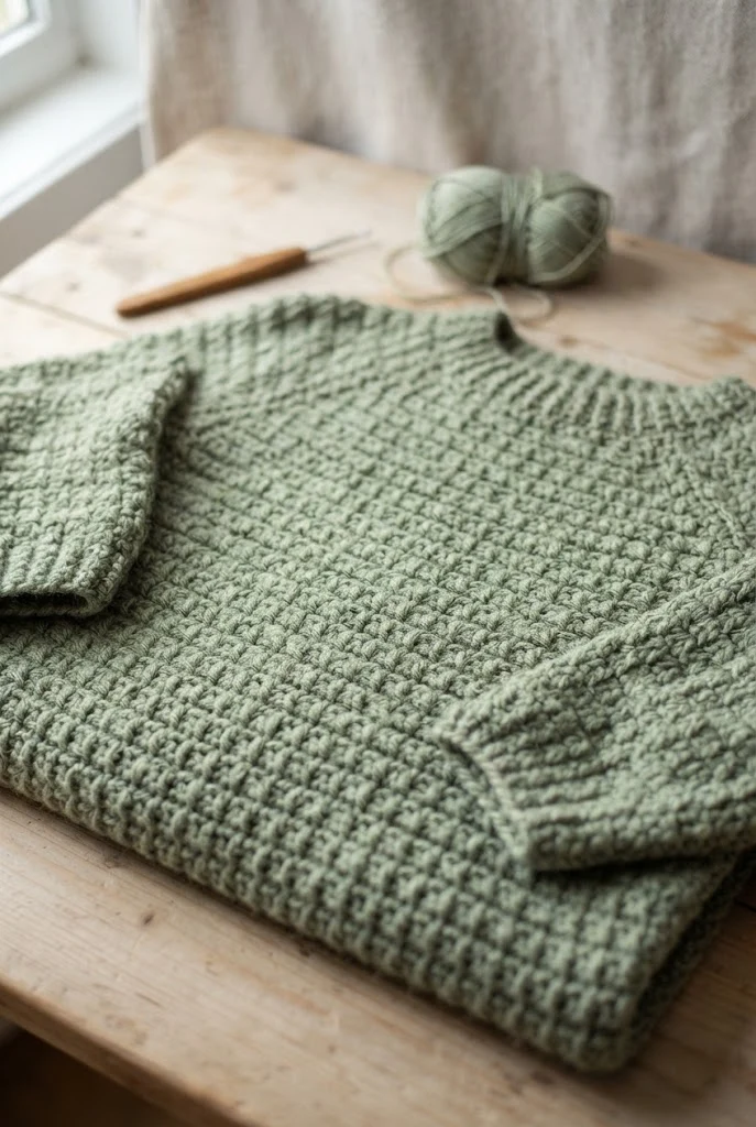 The Classic Moss Stitch Everyday Pullover — Crochet Sweater Designs style outfit