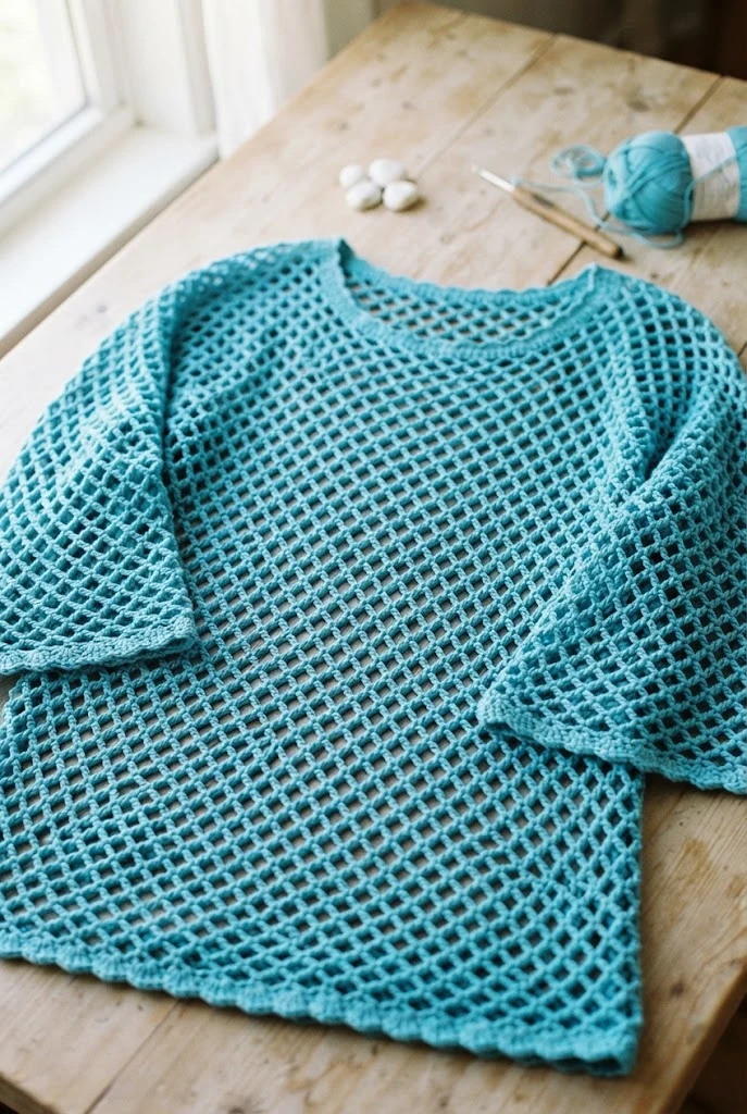 Diamond Mesh Beach Cover-Up Sweater — Crochet Sweater Designs style outfit