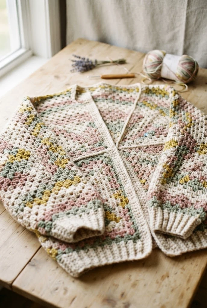 Oversized Hexagon Cardigan — Crochet Sweater Designs style outfit