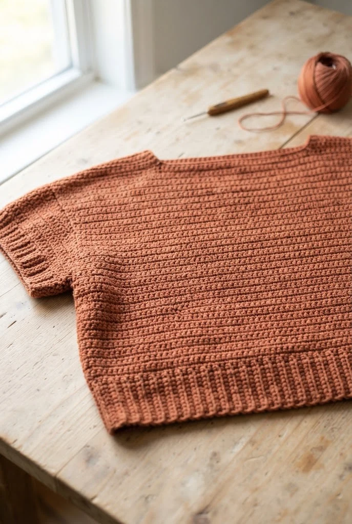 Drop-Shoulder Minimalist Cropped Top — Crochet Sweater Designs style outfit