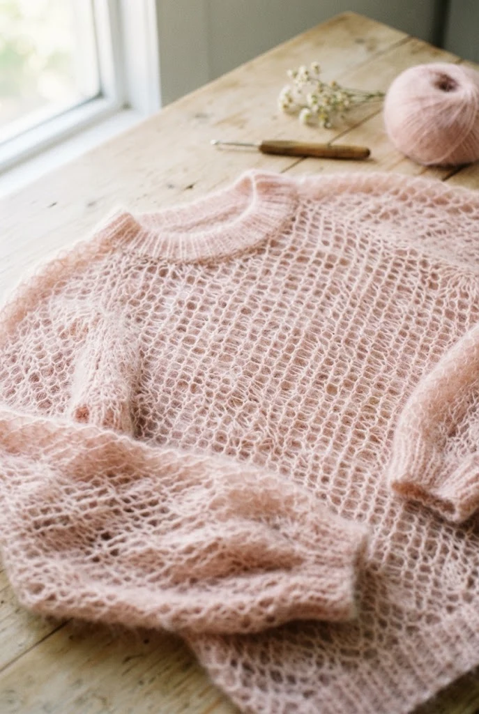 Lightweight Lacy Mohair Pullover — Crochet Sweater Designs style outfit