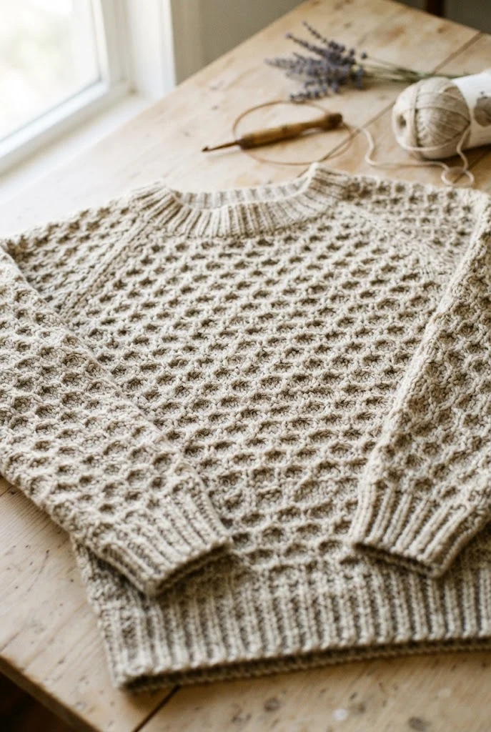 Tuned Tunisian Crochet Honeycomb Sweater — Crochet Sweater Designs style outfit