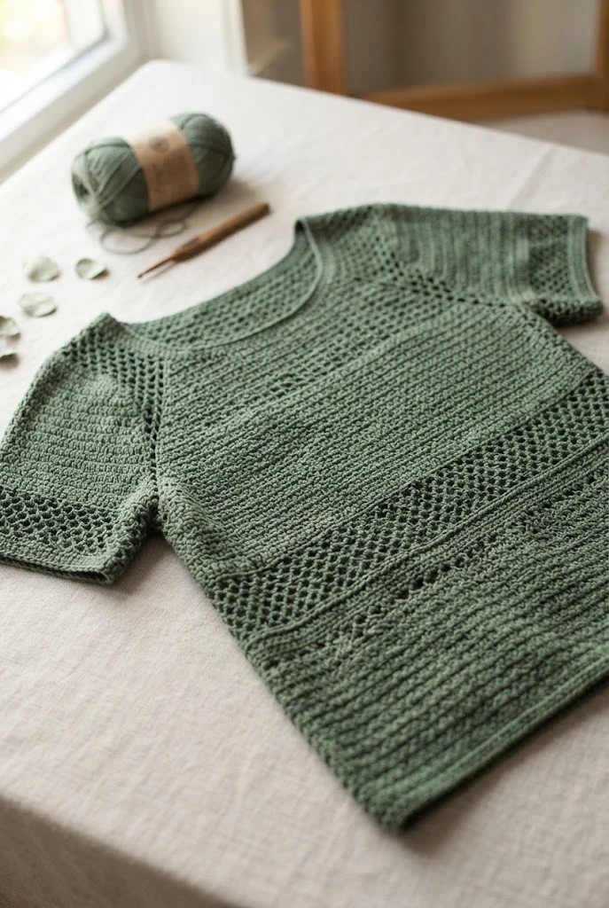 The Crocette and Mesh Mix Top — crochet sweater inspiration style outfit