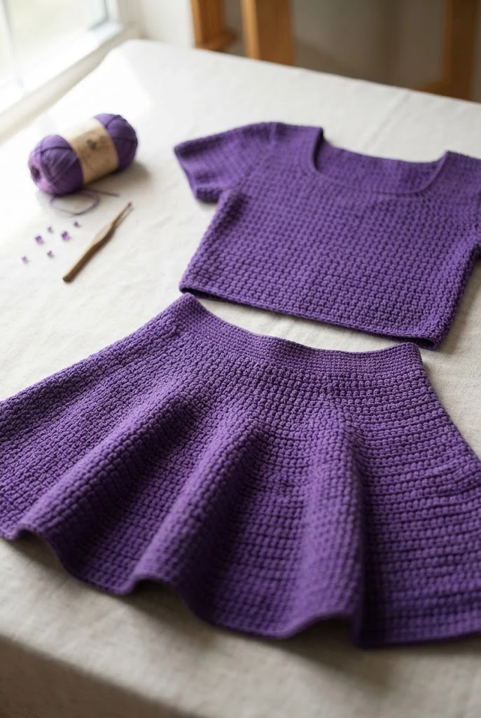 The Ultra-Violet Skater Skirt Set — crochet sweater inspiration style outfit