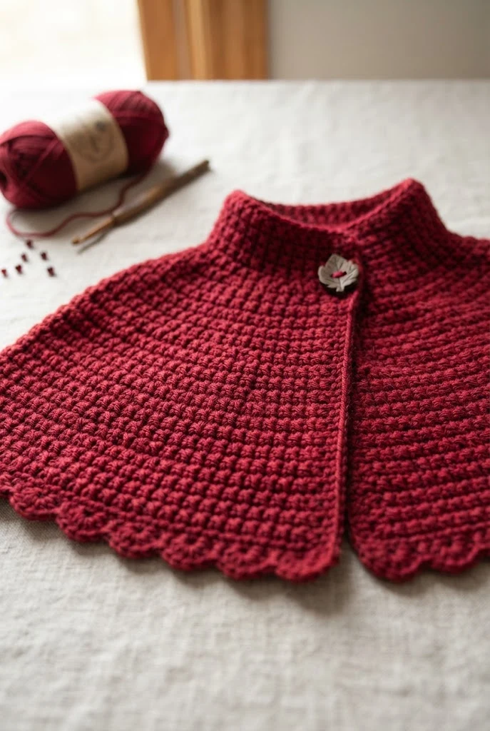 The Crimson Crocette Capelet — crochet sweater inspiration style outfit