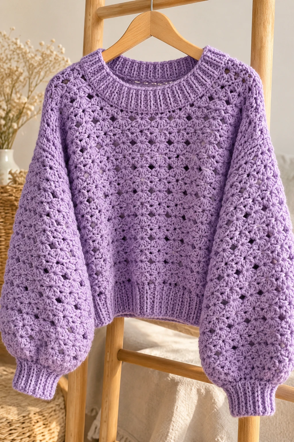 crochet sweater one color — Outfit 10 — crochet sweater one color style outfit