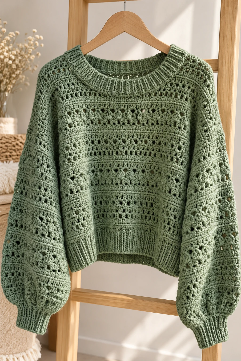 crochet sweater one color — Outfit 14 — crochet sweater one color style outfit