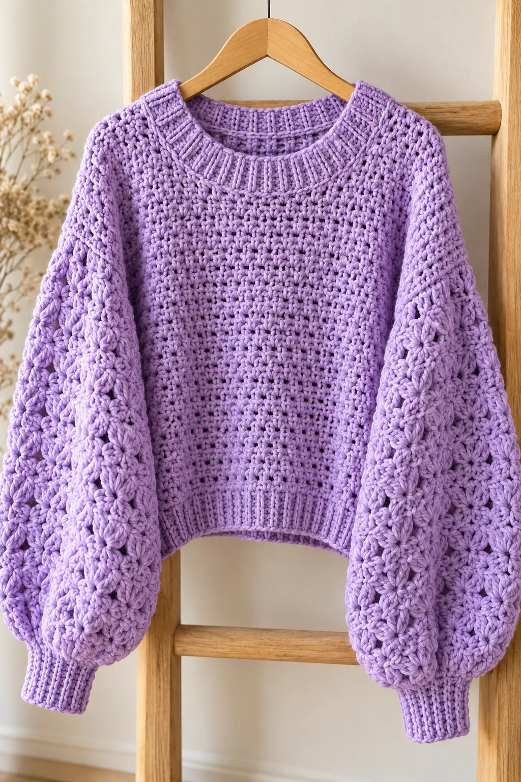 crochet sweater one color — Outfit 6 — crochet sweater one color style outfit