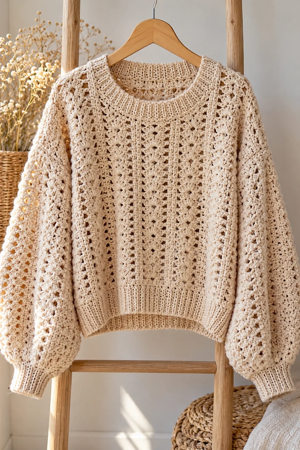crochet sweater one color — Outfit 7 — crochet sweater one color style outfit