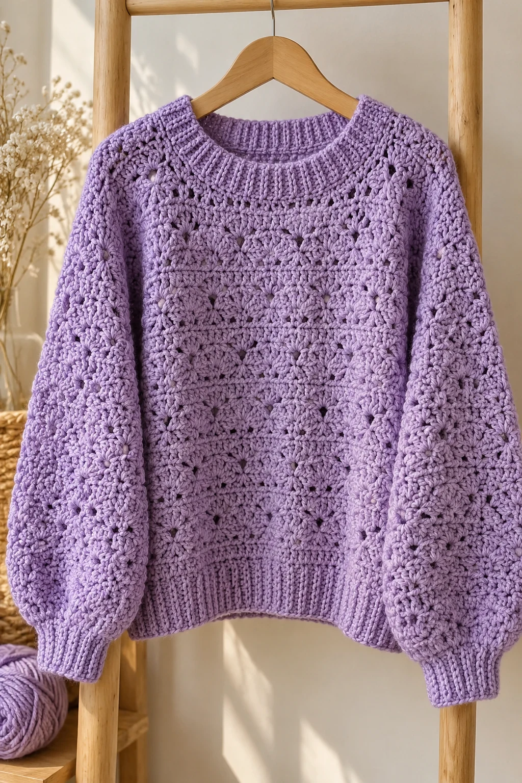 crochet sweater one color — Outfit 8 — crochet sweater one color style outfit