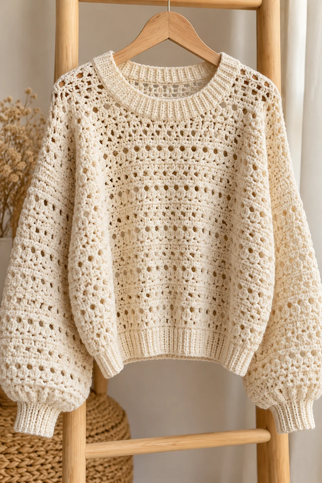 crochet sweater one color — Outfit 9 — crochet sweater one color style outfit