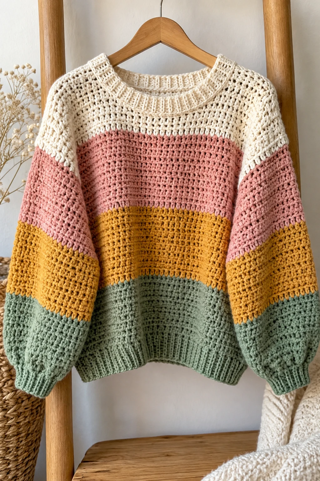 The Color-Block Statement Sweater — crochet sweater simple style outfit