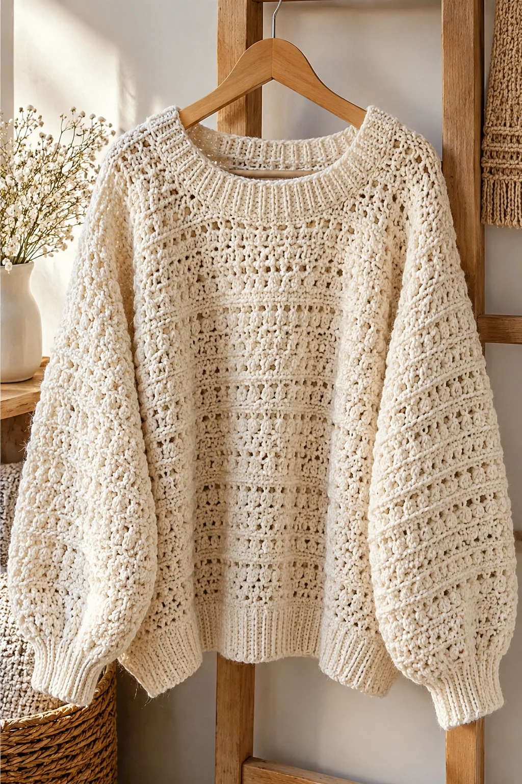 The Oversized Cozy Cloud Sweater — crochet sweater simple style outfit