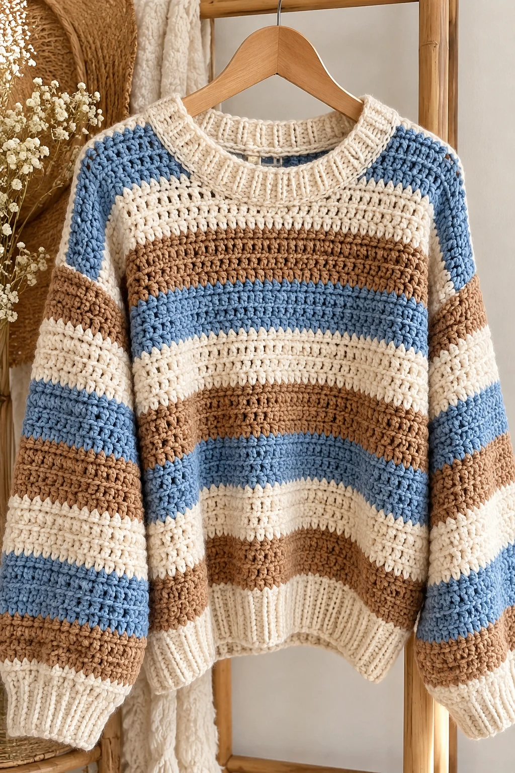 The Striped Weekend Jumper — crochet sweater simple style outfit