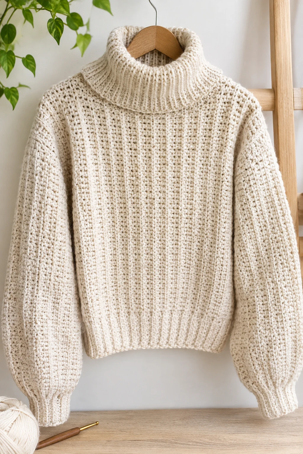 The Easy Ribbed Turtleneck — crochet sweater simple style outfit