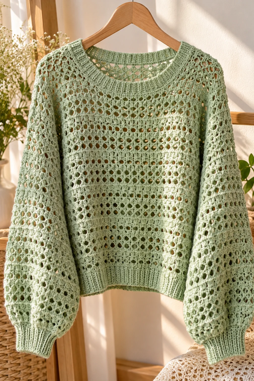 The Airy Spring Cotton Sweater — crochet sweater simple style outfit