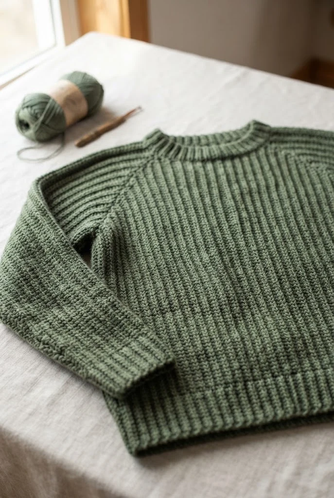 Minimalist Ribbed Pullover — crochet sweater step by step style outfit