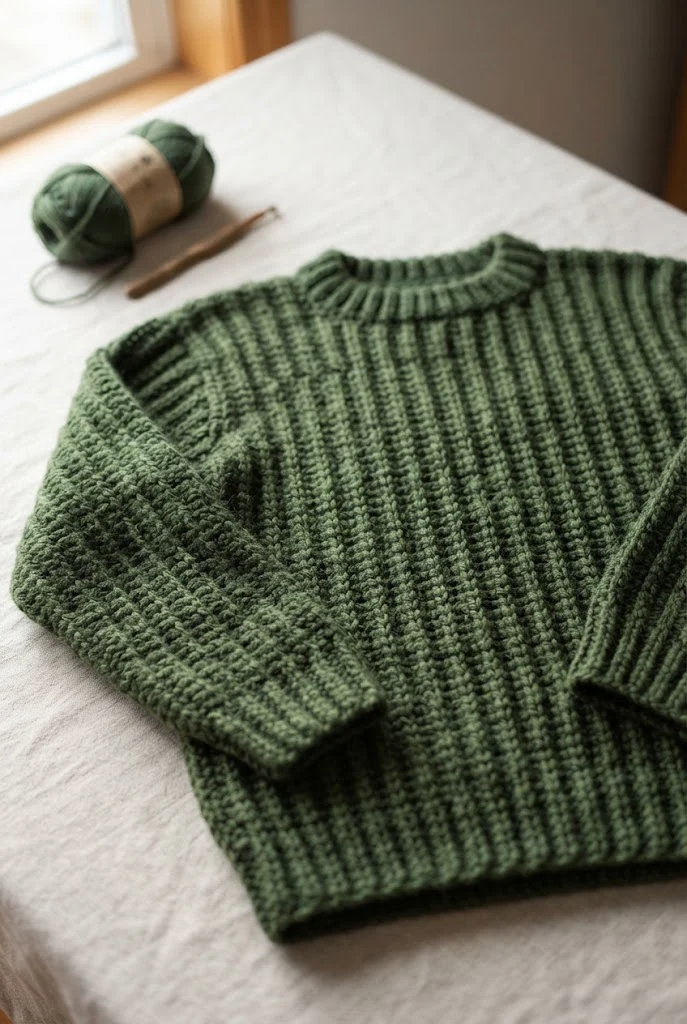 ## 11. Chunky Fisherman Rib Sweater — crochet sweater step by step style outfit