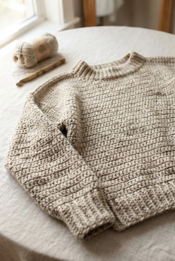 Oversized Boyfriend Pullover — crochet sweater step by step style outfit
