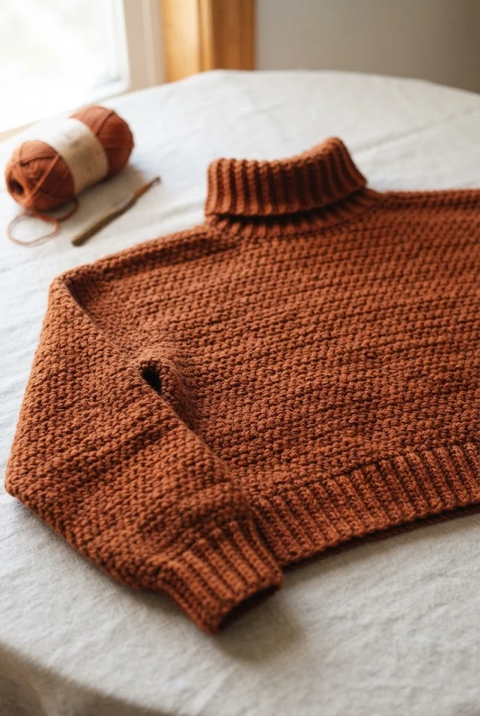 Cropped Boxy Turtleneck — crochet sweater step by step style outfit