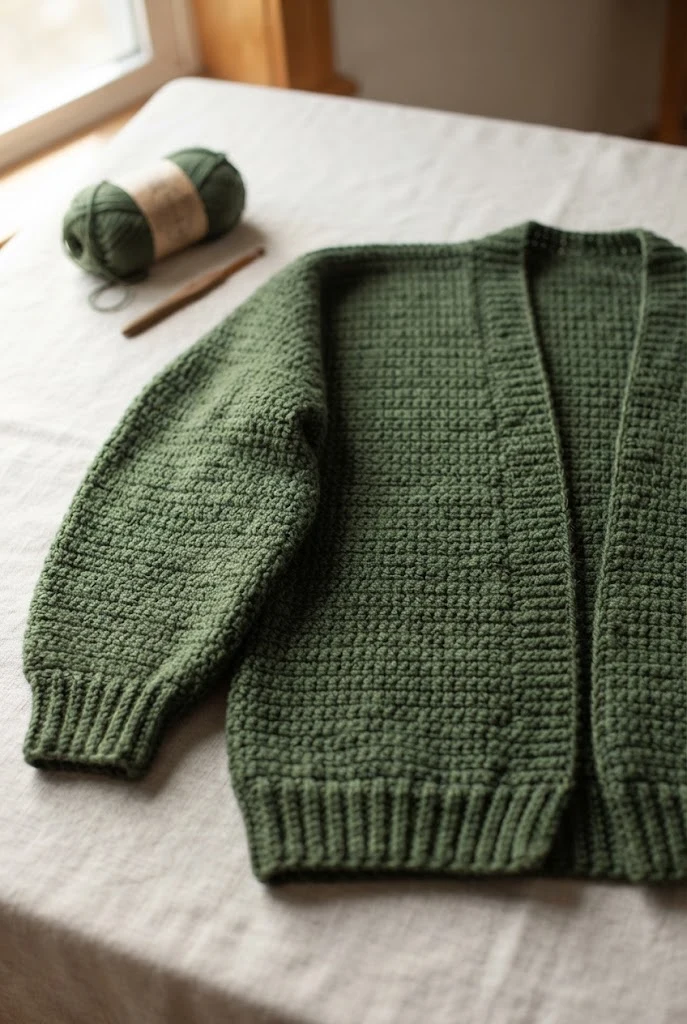 Modern Drop-Sleeve Cardigan — crochet sweater step by step style outfit