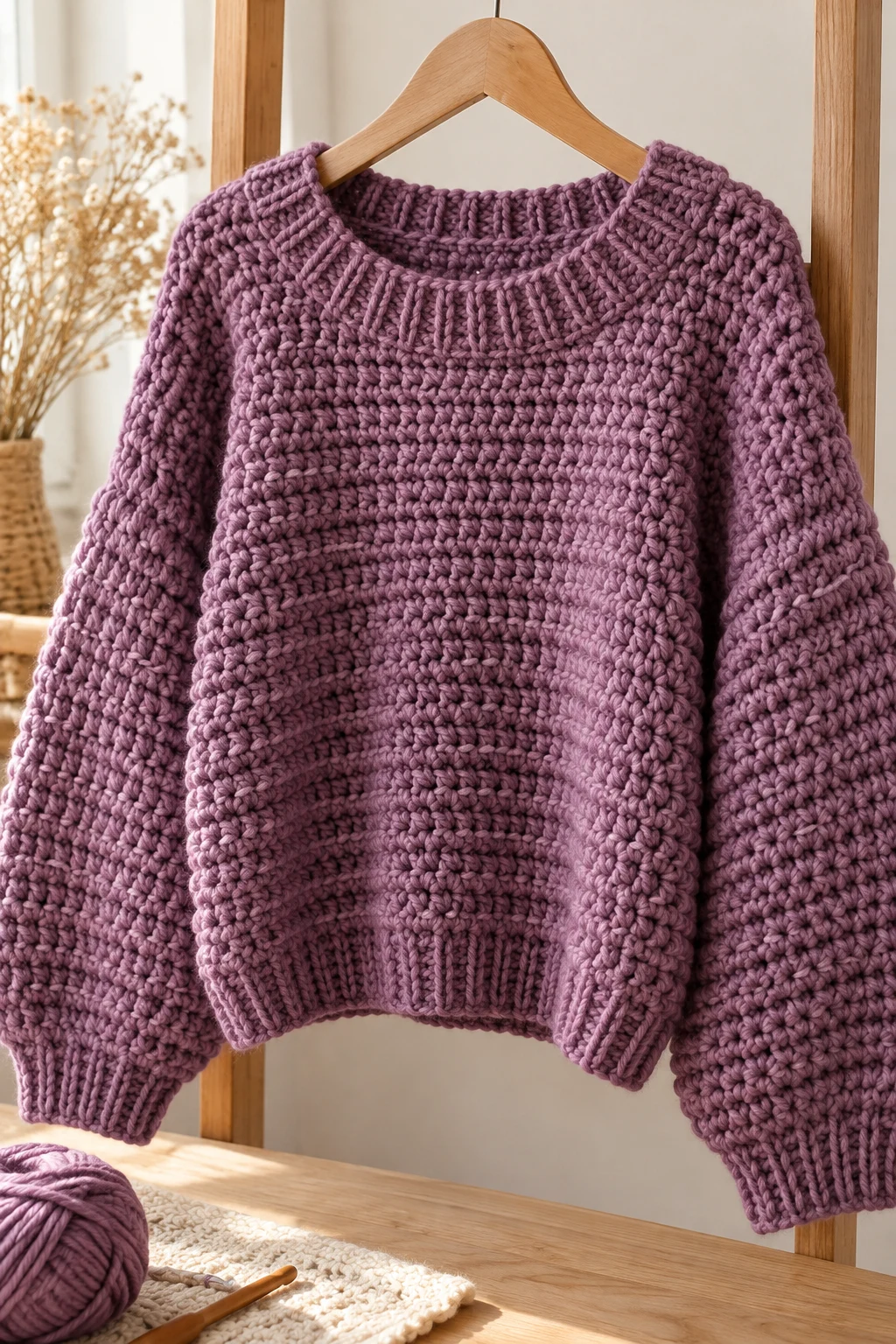 crochet sweater thick yarn — Outfit 10 — crochet sweater thick yarn style outfit