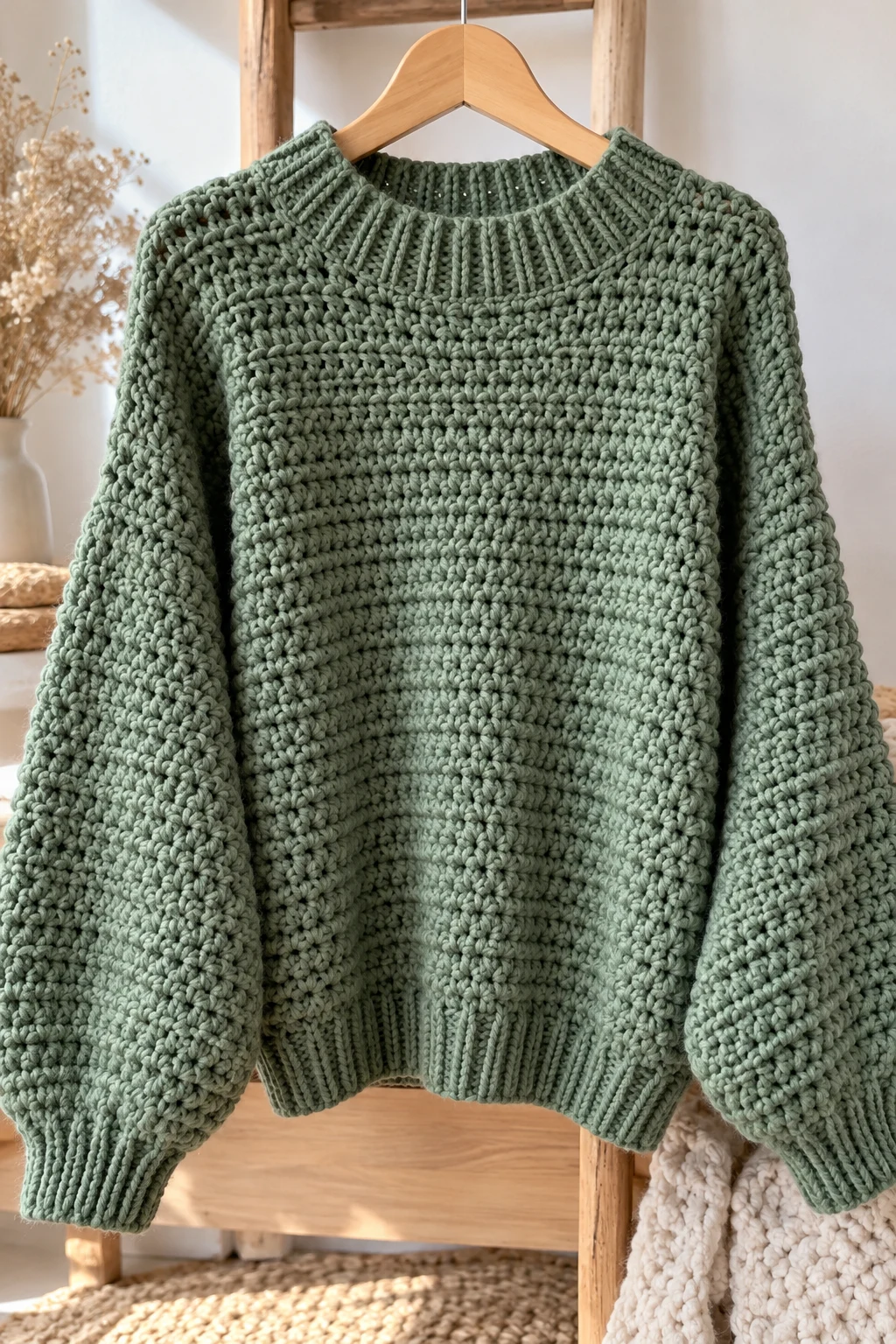 crochet sweater thick yarn — Outfit 9 — crochet sweater thick yarn style outfit