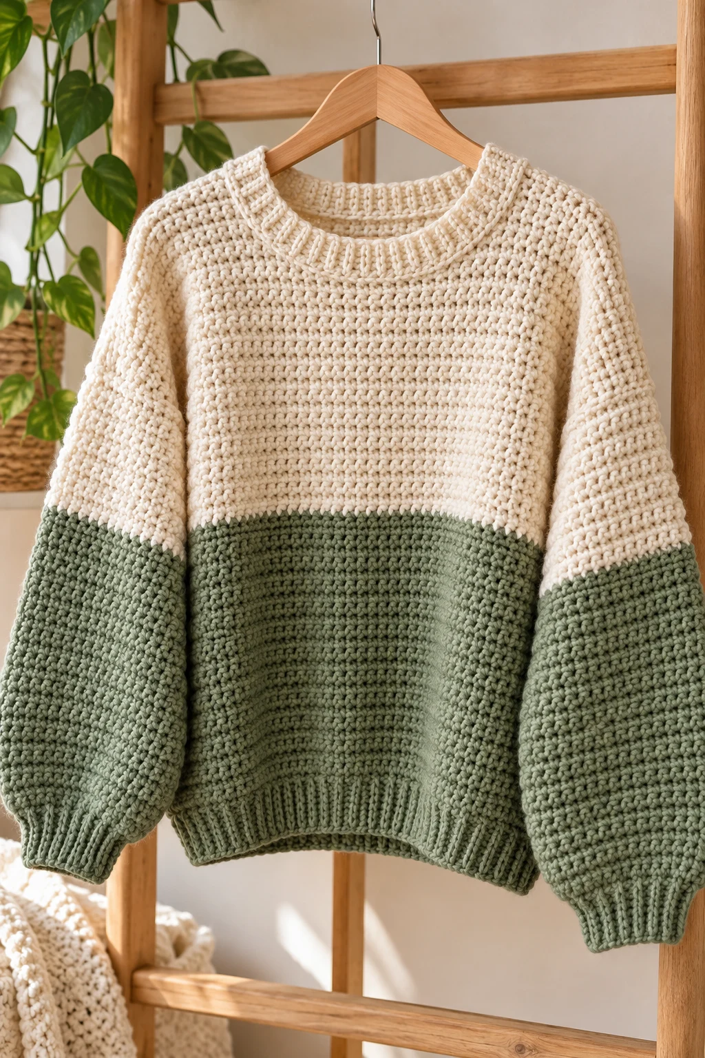 The Two-Tone Minimalist Sweatshirt — crochet sweatshirt style outfit