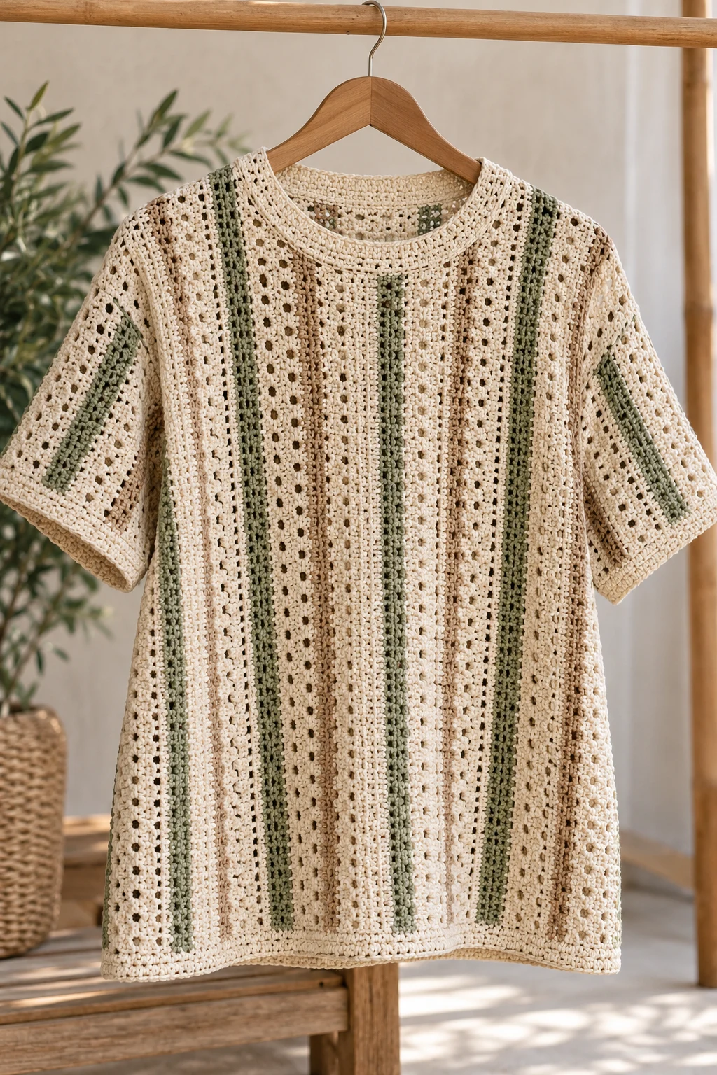 Men's Crochet T Shirt With a Relaxed Fit — crochet t shirts style outfit