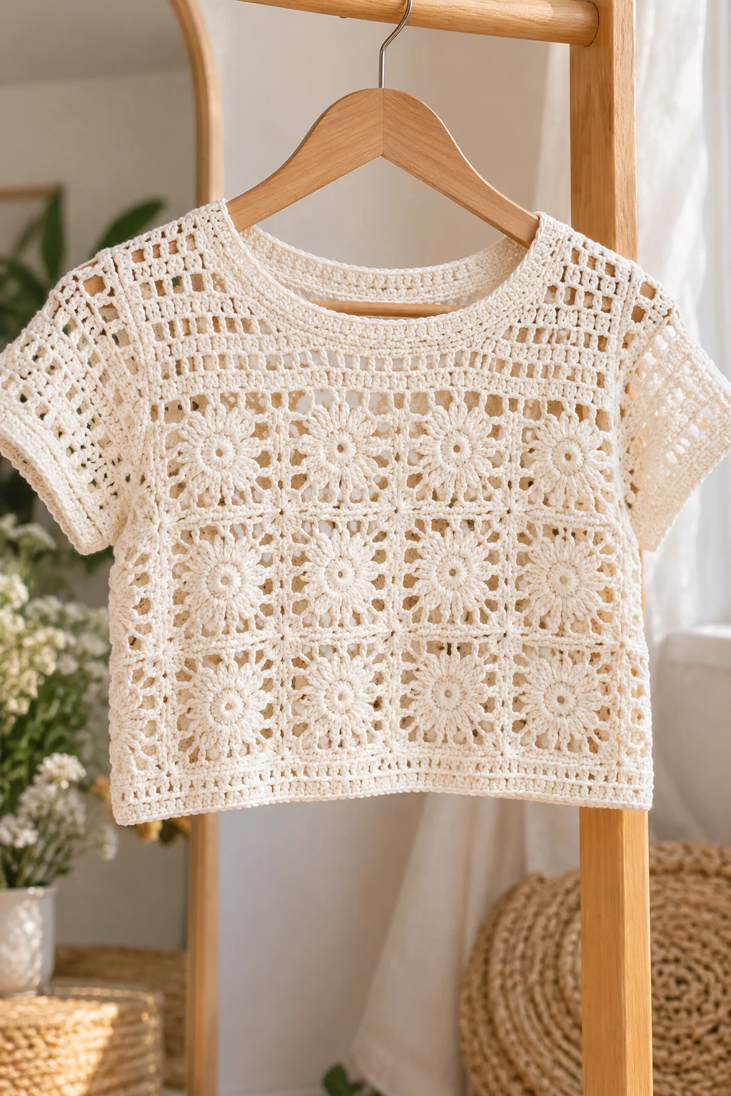 Cropped Crochet T Shirt — crochet t shirts style outfit