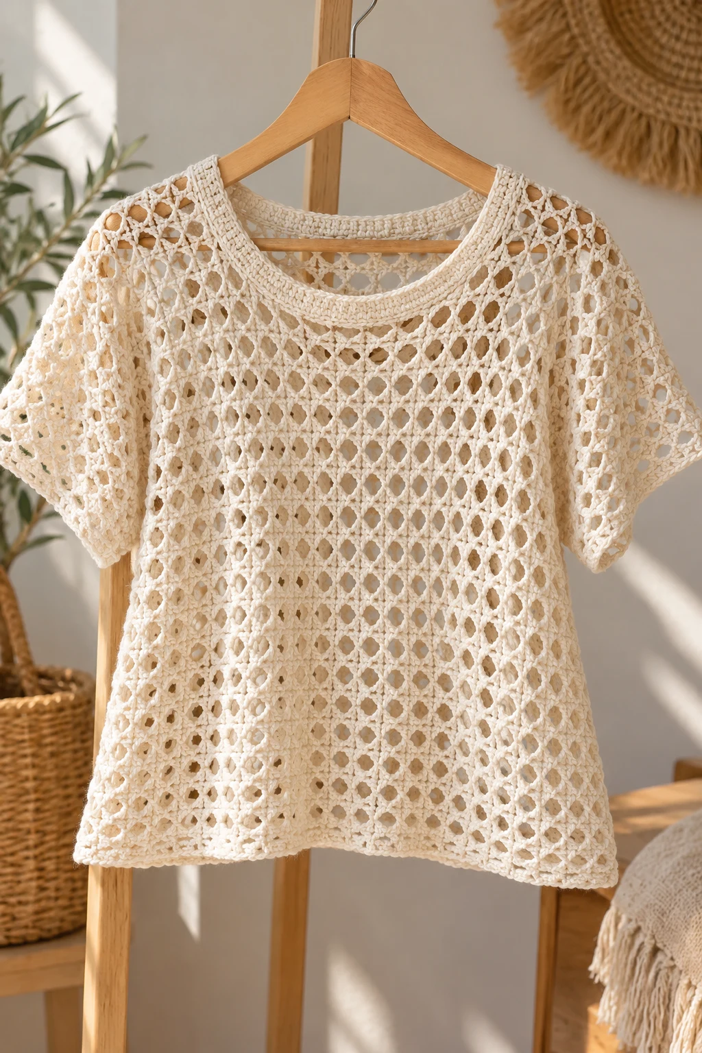 Open-Mesh Crochet T Shirt — crochet t shirts style outfit